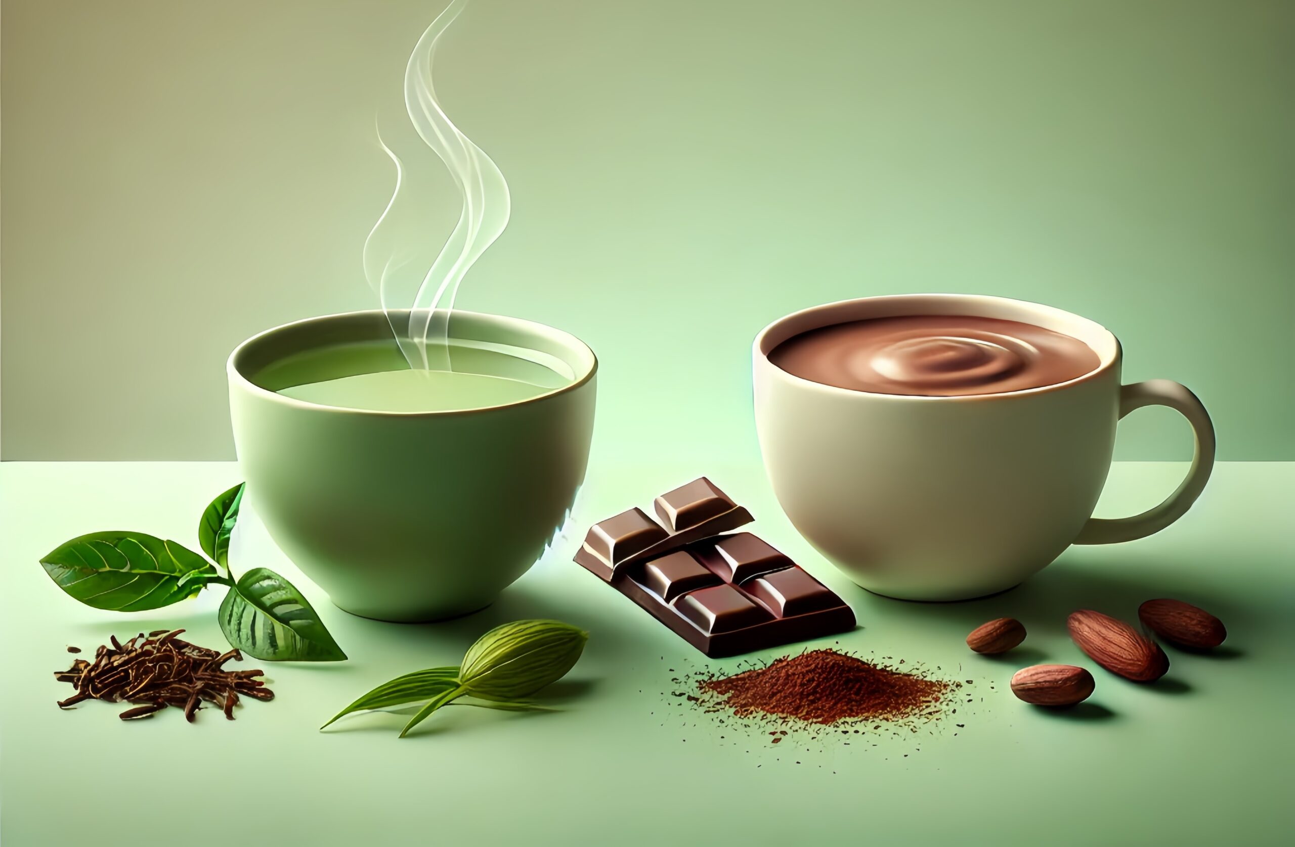 Какао и зеленый чай помогают защитить сосуды от стресса и жирной пищи